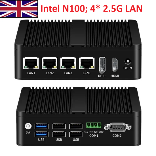 Picture of 🇬🇧 Intel N100 4*2.5G LAN 4G DDR4 RAM/128G SSD Fanless opfSense Firewall AES-NI