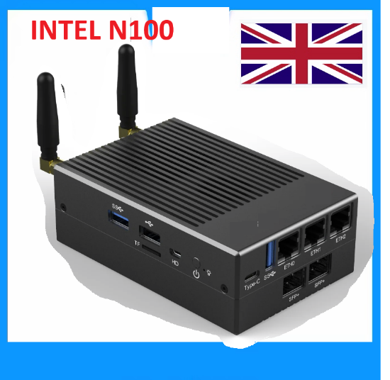 Picture of Mini PC Intel N100 router 3 LAN 2.5Gb 10Gig SFP+, 16GB RAM, 128GB, Wifi 6