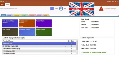 Picture of Inventory/Stock Management PC Software - Stock, Invoice, Barcode, UK
