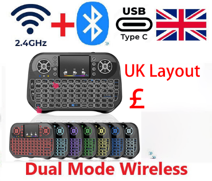 Picture of MINI KEYBOARD 2.4G + BLUETOOTH AIR MOUSE TOUCHPAD 7 COLOUR BACKLIGHT
