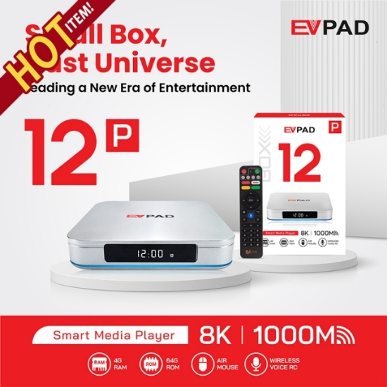 Picture of EVPAD 12P 易播第12代電視盒子 - 2025 新品上市 - 使用易播12P電視盒體驗更高級別的流媒體！UK保養